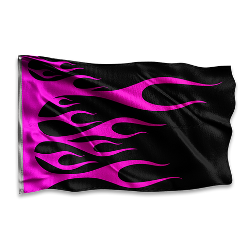 Pink Flames Race Flag