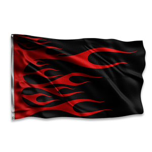 Red Flames Race Flag