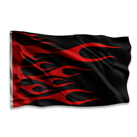 Red Flames Race Flag
