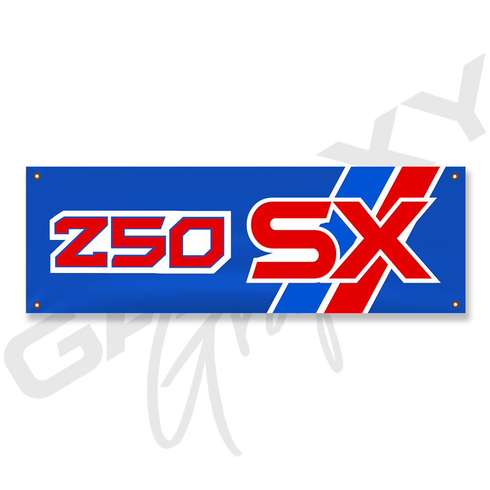 250SX Blue Shop Banner Indoor / Outdoor 72 x 24
