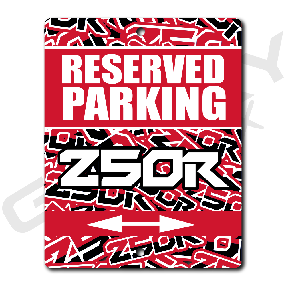 ATC 250R Black Red Metal Parking Sign Shop Sign
