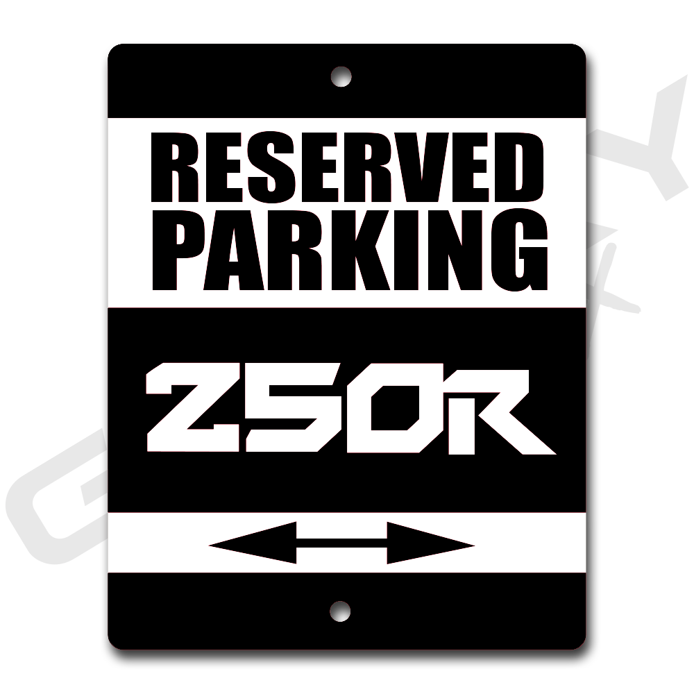 ATC 250R Black Metal Parking Sign Shop Sign