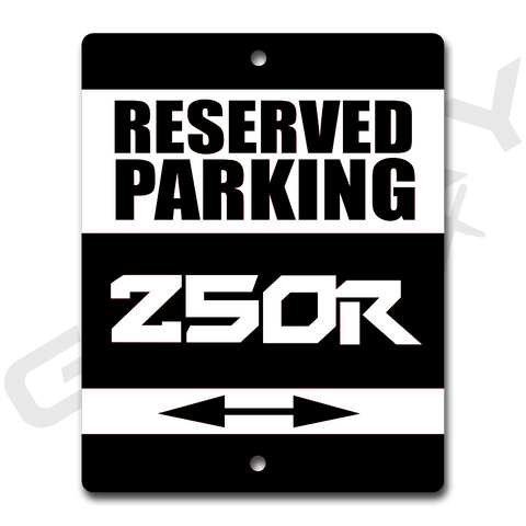 ATC 250R Black Metal Parking Sign Shop Sign
