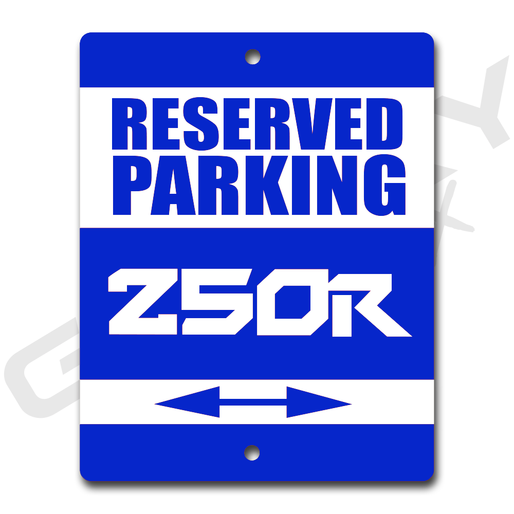 ATC 250R Blue Metal Parking Sign Shop Sign