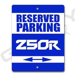 ATC 250R Blue Metal Parking Sign Shop Sign