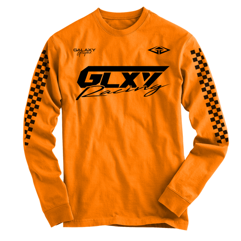 GLXY Racing Safety Orange Long Sleeve T-Shirt