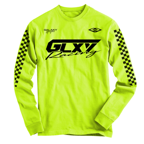 GLXY Racing Safety Neon Yellow Long Sleeve T-Shirt