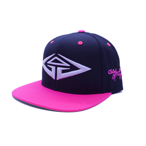 GG Silver Black and Neon Pink Snapback Hat