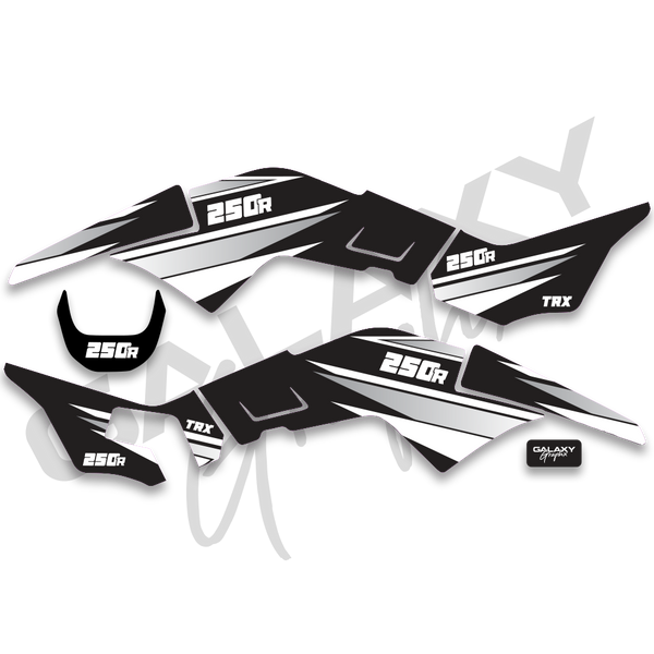 Premium TRX 250R Black Decal Graphics Kit - Assorted Colors