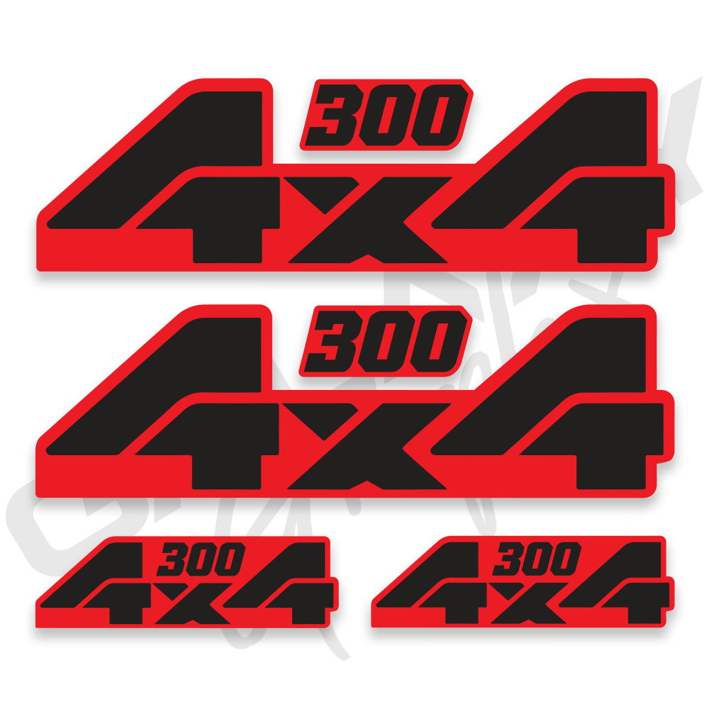 TRX 300 4X4 Decal Graphics Kit Red Black