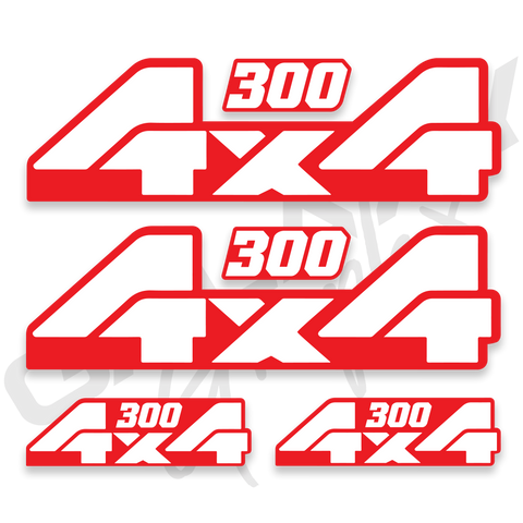 TRX 300 4X4 Decal Graphics Kit Red White