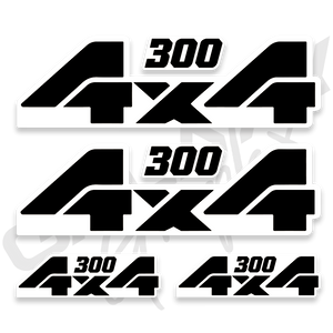 TRX 300 4X4 Decal Graphics Kit White Black