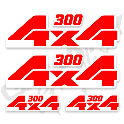 TRX 300 4X4 Decal Graphics Kit White Red