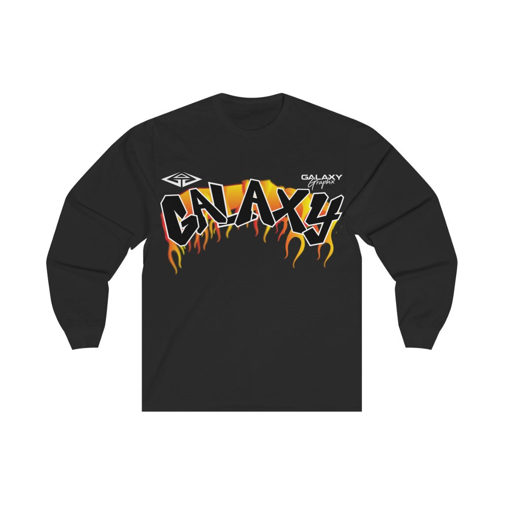 GalaxyGraphx Bombing Flames Dark Long Sleeve T-Shirt