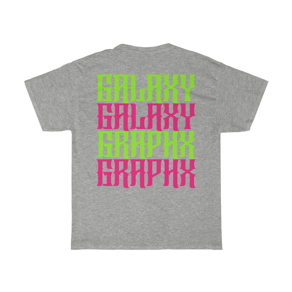 GalaxyGraphx Stacked Green Pink Neon T-Shirt