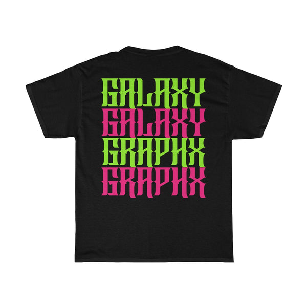GalaxyGraphx Stacked Green Pink Neon T-Shirt