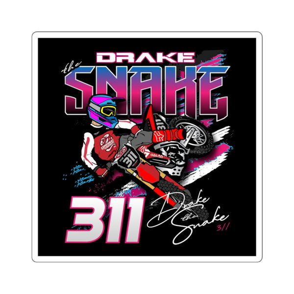 Drake The Snake Vintage Square Stickers